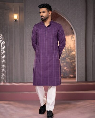 Cream Qalil Moroccan panjabi Mens