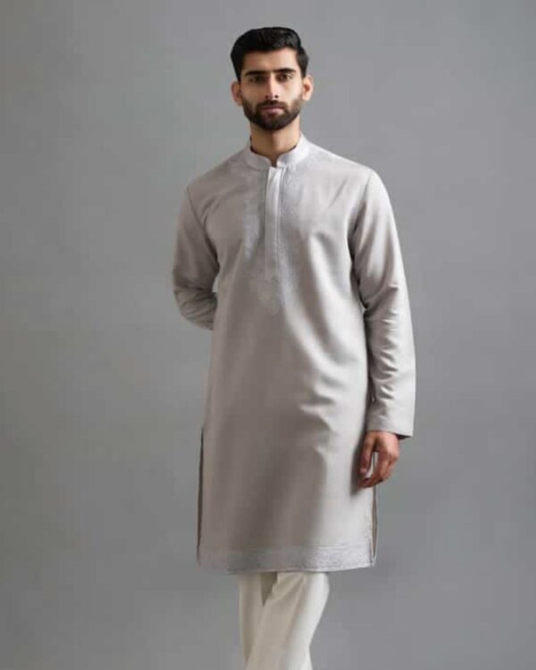 Royal Navy Embroidered Cotton Panjabi