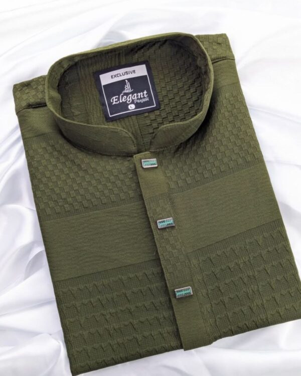 Minimal Soft-Linen Panjabi - Pastel Olive
