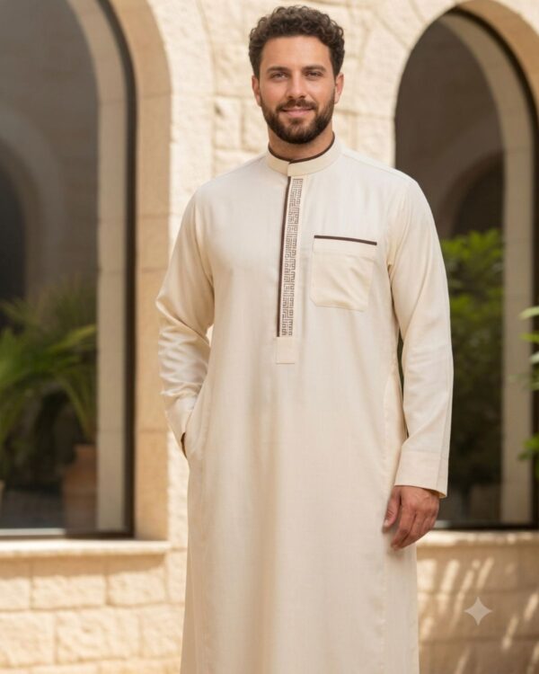 Black Basico Half Sleeve Thobe Men